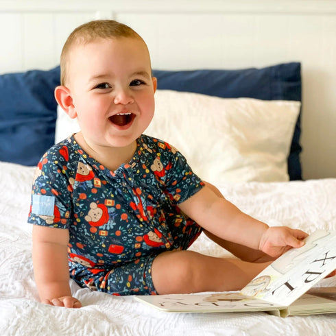 Monarch Store Bamboo Romper (Bootysuit) V3.0 SHORT SLEEVED : Paddington Baby